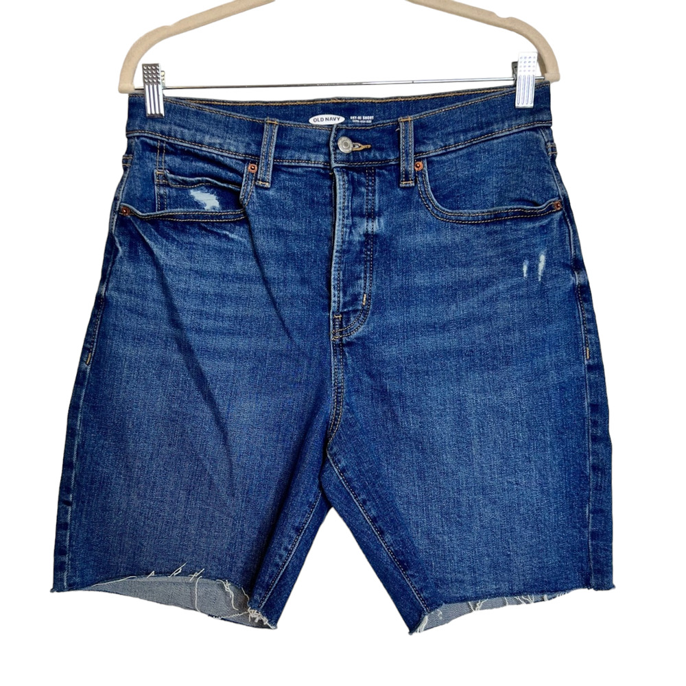 Old Navy Womens Denim Shorts Size 10 Blue Sky-Hi Short Button Fly Cutoff Jorts